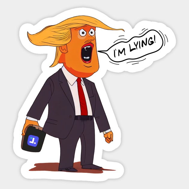 Trump "I'm Lying" cartoon Sticker by Hector Navarro